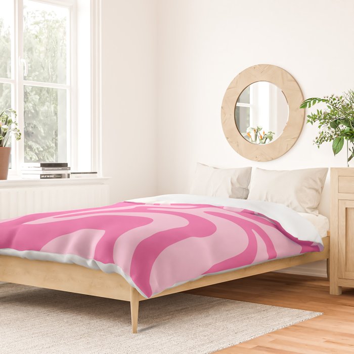 Retro Liquid Swirl Abstract Pattern in Y2K Pink on Pink Duvet Cover Gallery Image 2