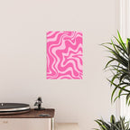 Retro Liquid Swirl Abstract Pattern in Y2K Pink on Pink Poster Gallery Image 2