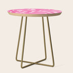Retro Liquid Swirl Abstract Pattern in Y2K Pink on Pink Side Table Gallery Image 1