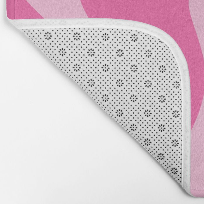 Retro Liquid Swirl Abstract Pattern in Y2K Pink on Pink Bath Mat Gallery Image 2