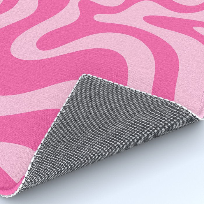 Retro Liquid Swirl Abstract Pattern in Y2K Pink on Pink Rug Gallery Image 4