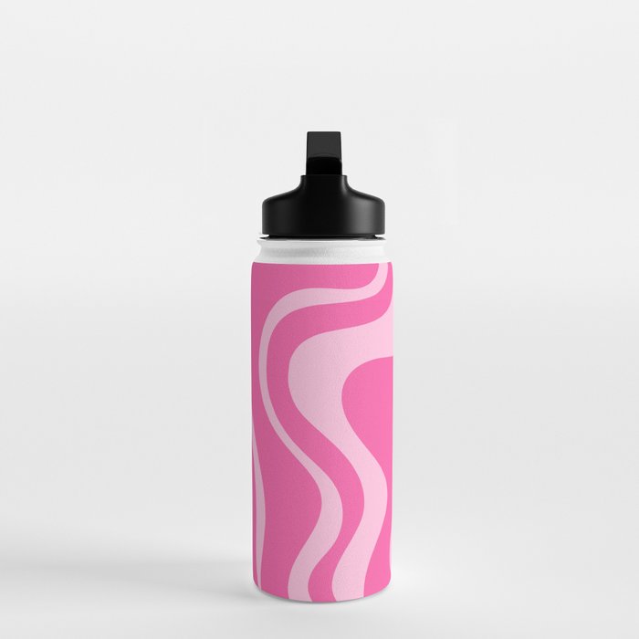Retro Liquid Swirl Abstract Pattern in Y2K Pink on Pink Water Bottle Gallery Image 3
