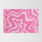 Retro Liquid Swirl Abstract Pattern in Y2K Pink on Pink Rug Gallery Image 2