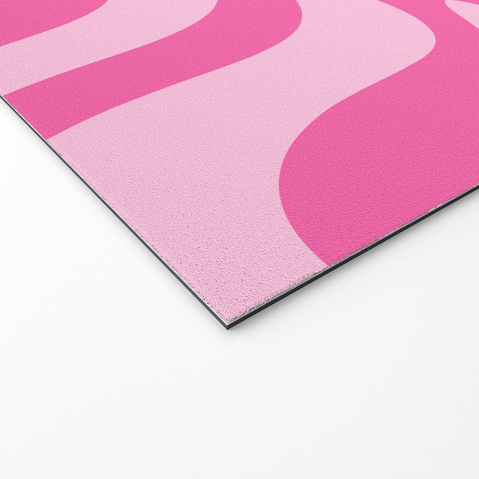 Retro Liquid Swirl Abstract Pattern in Y2K Pink on Pink Welcome Mat Gallery Image 2