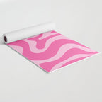 Retro Liquid Swirl Abstract Pattern in Y2K Pink on Pink Yoga Mat Gallery Image 2