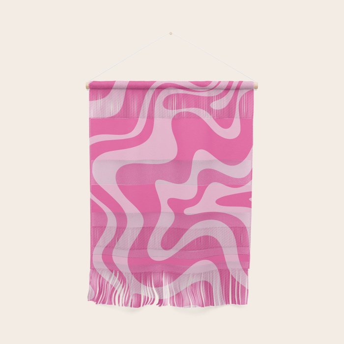 Retro Liquid Swirl Abstract Pattern in Y2K Pink on Pink Wall Hanging Gallery Image 1