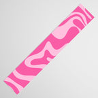 Retro Liquid Swirl Abstract Pattern in Y2K Pink on Pink Table Runner Gallery Image 3