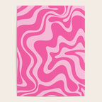 Retro Liquid Swirl Abstract Pattern in Y2K Pink on Pink Poster Gallery Image 4