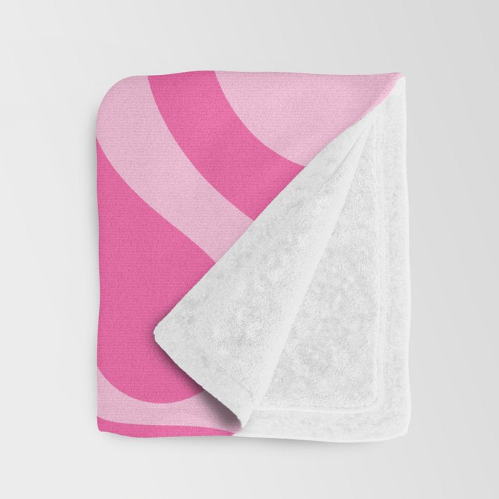 Retro Liquid Swirl Abstract Pattern in Y2K Pink on Pink Throw Blanket Gallery Image 3