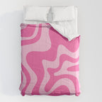 Retro Liquid Swirl Abstract Pattern in Y2K Pink on Pink Comforter Gallery Image 6