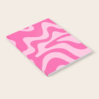 Retro Liquid Swirl Abstract Pattern in Y2K Pink on Pink Notebook Gallery Image 2