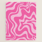Retro Liquid Swirl Abstract Pattern in Y2K Pink on Pink Jigsaw Puzzle Gallery Image 1