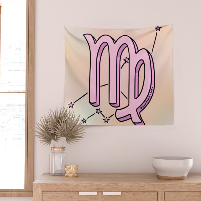 Virgo Symbol Wall Tapestry Gallery Image 2