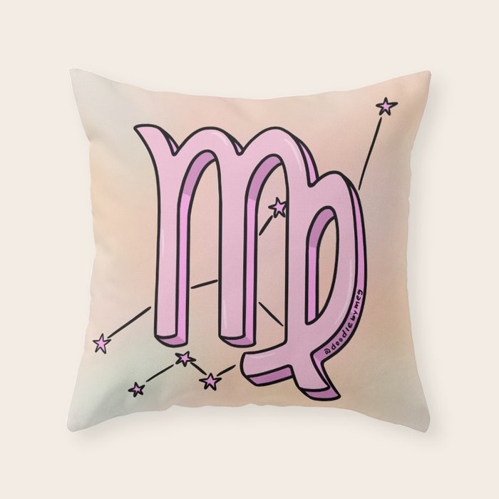 Virgo Symbol Throw Pillow Gallery Image 1