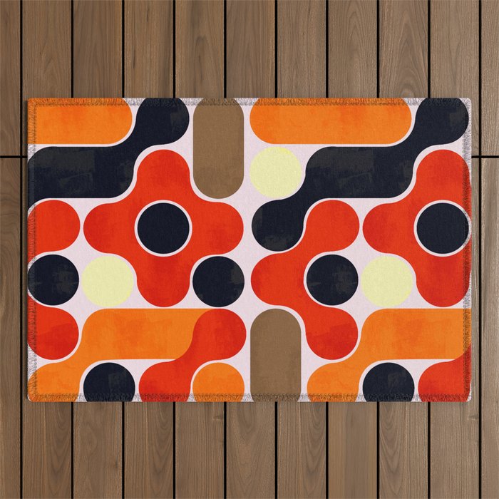 Mid-century geometry no4 Outdoor Rug Gallery Image 1