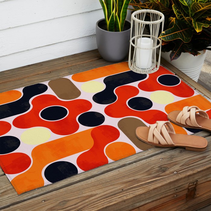 Mid-century geometry no4 Outdoor Rug Gallery Image 2