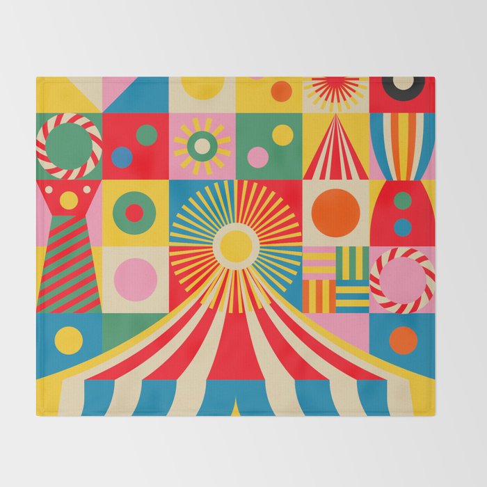Happy Circus Throw Blanket Gallery Image 2