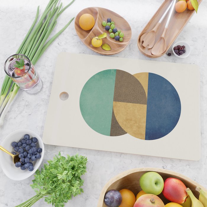 Circle color pieces abstract geometric Cutting Board Gallery Image 2