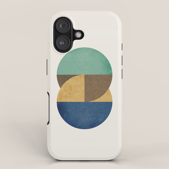 Circle color pieces abstract geometric iPhone Case Gallery Image 1