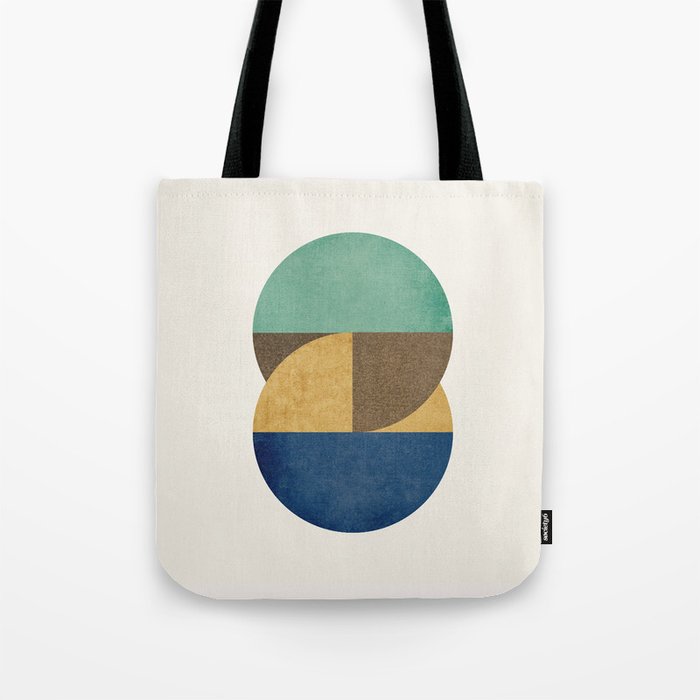 Circle color pieces abstract geometric Tote Bag Gallery Image 1