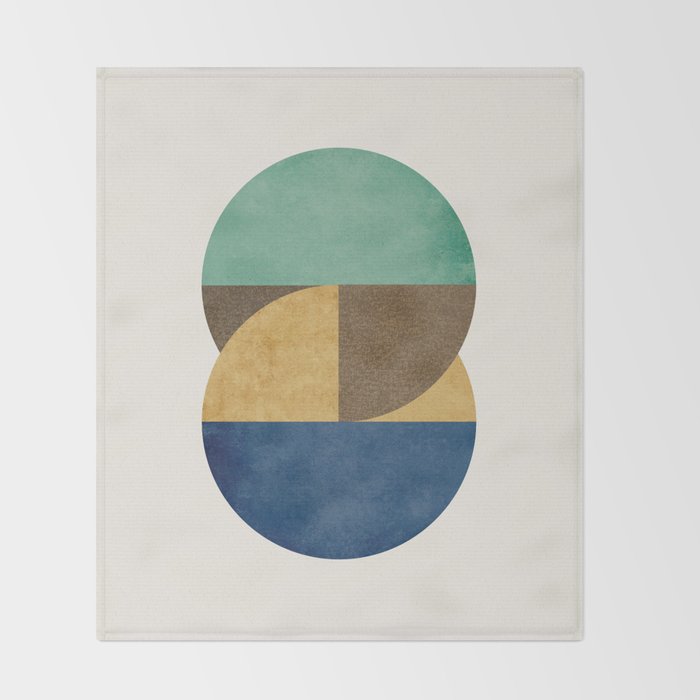 Circle color pieces abstract geometric Throw Blanket Gallery Image 2