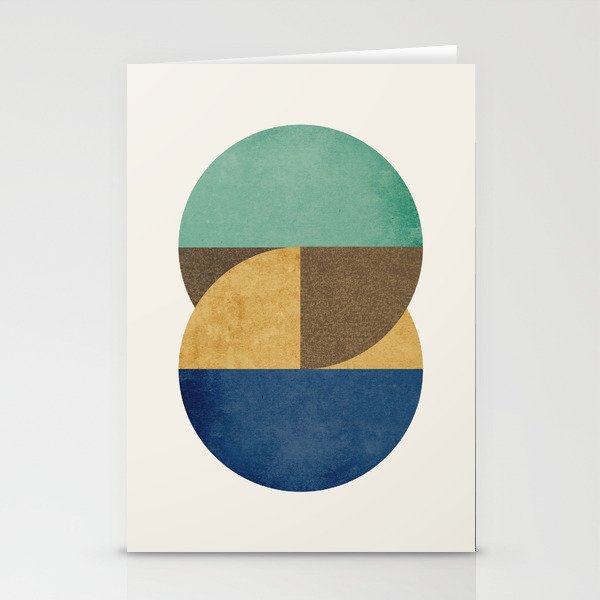 Circle color pieces abstract geometric Stationery Card Gallery Image 2