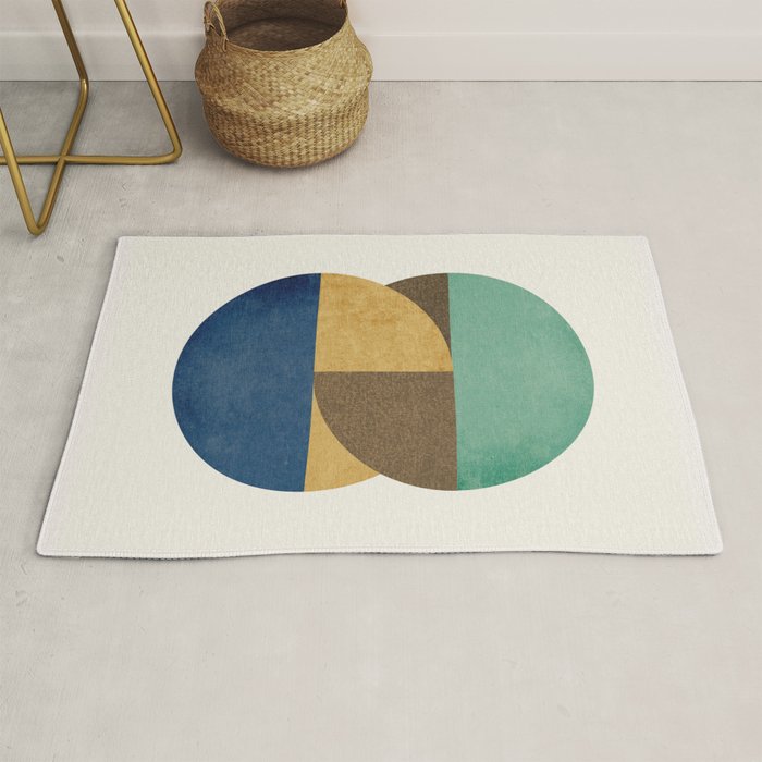 Circle color pieces abstract geometric Rug Gallery Image 1