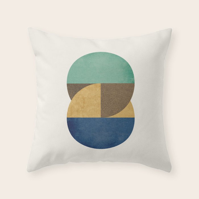 Circle color pieces abstract geometric Throw Pillow Gallery Image 6