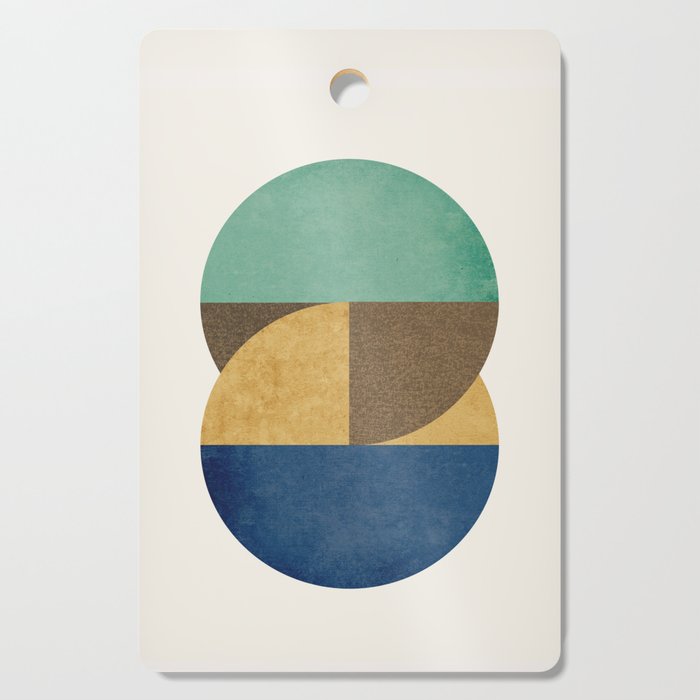 Circle color pieces abstract geometric Cutting Board Gallery Image 1