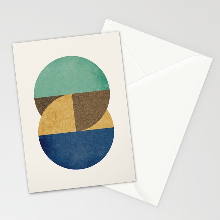 Circle color pieces abstract geometric Stationery Card Gallery Image 2