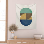 Circle color pieces abstract geometric Wall Tapestry Gallery Image 2