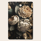Victorian Cameo and Dark Floral Print Cutting Board Gallery Image 1