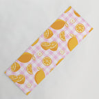Lemons on Pastel Baby Pink Gingham Yoga Mat Gallery Image 1