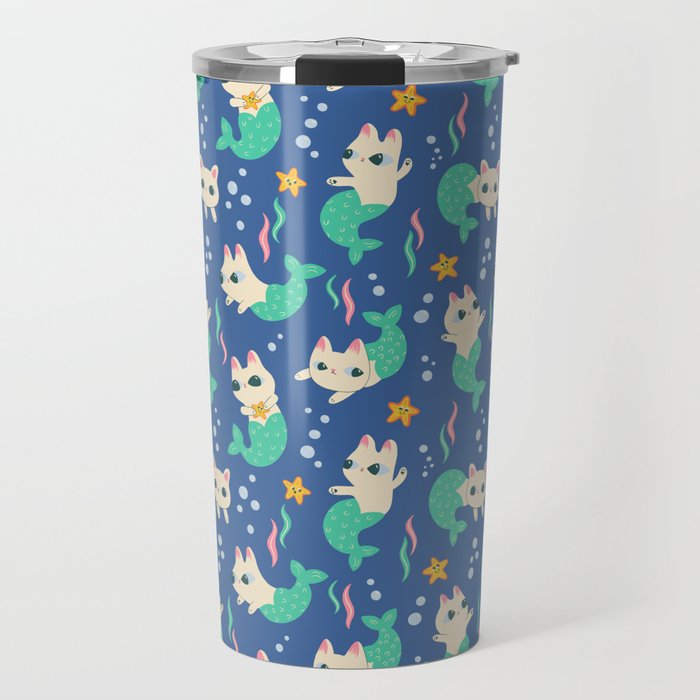 Pretty Purrmaids - Cat Mermaids Travel Mug Gallery Image 1
