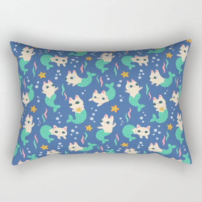 Pretty Purrmaids - Cat Mermaids Rectangular Pillow Gallery Image 1