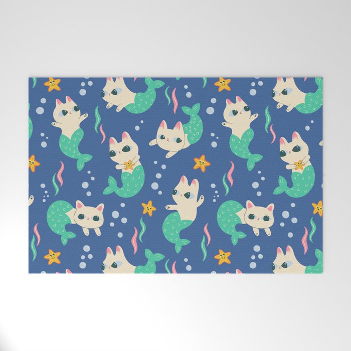 Pretty Purrmaids - Cat Mermaids Welcome Mat Gallery Image 1