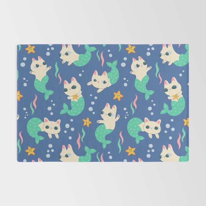 Pretty Purrmaids - Cat Mermaids Rug Gallery Image 2