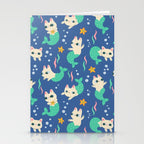 Pretty Purrmaids - Cat Mermaids Stationery Card Gallery Image 2