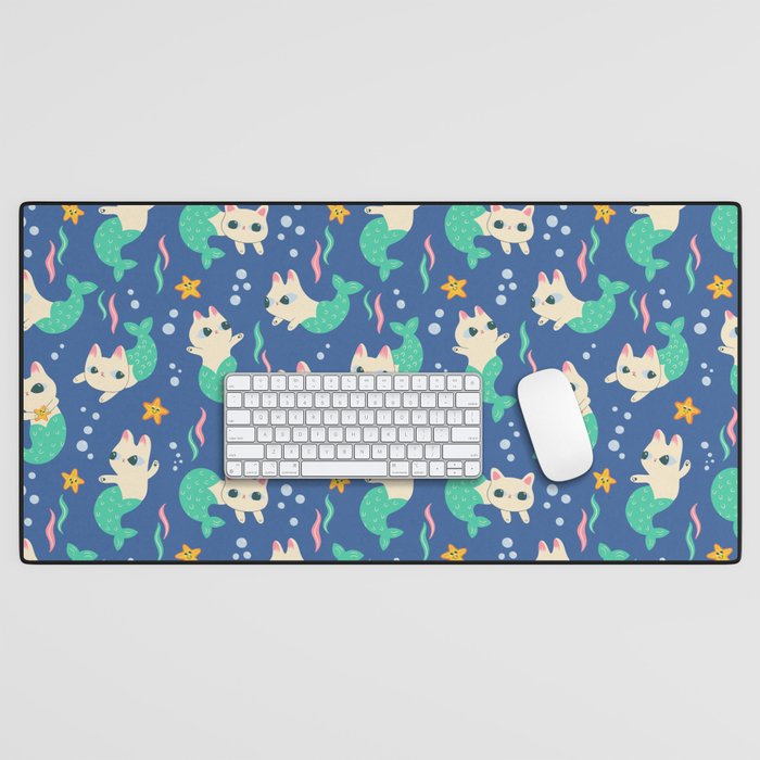 Pretty Purrmaids - Cat Mermaids Desk Mat Gallery Image 1