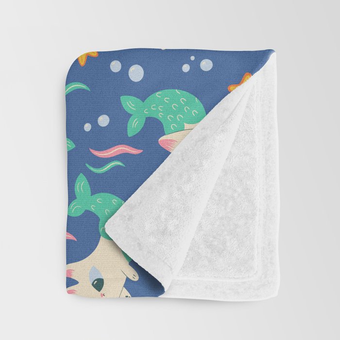Pretty Purrmaids - Cat Mermaids Throw Blanket Gallery Image 3