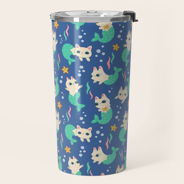 Pretty Purrmaids - Cat Mermaids Travel Mug Gallery Image 2