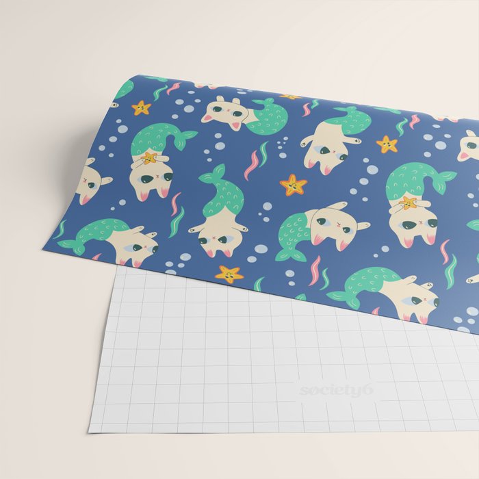 Pretty Purrmaids - Cat Mermaids Wrapping Paper Gallery Image 2