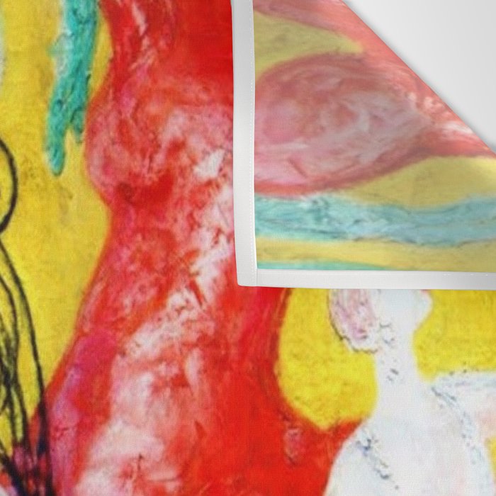 'Love Flight of a Pink Candy Heart' landscape painting by Florine Stettheimer Wall Tapestry Gallery Image 3
