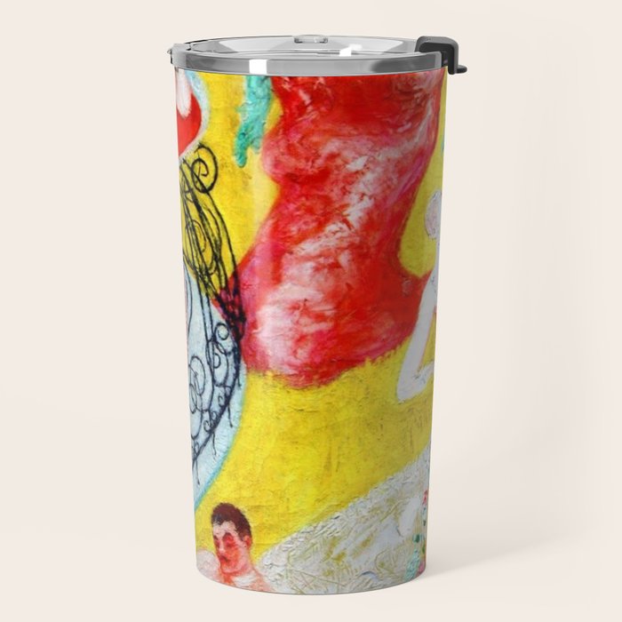'Love Flight of a Pink Candy Heart' landscape painting by Florine Stettheimer Travel Mug Gallery Image 2