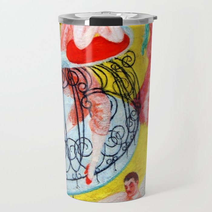 'Love Flight of a Pink Candy Heart' landscape painting by Florine Stettheimer Travel Mug Gallery Image 1