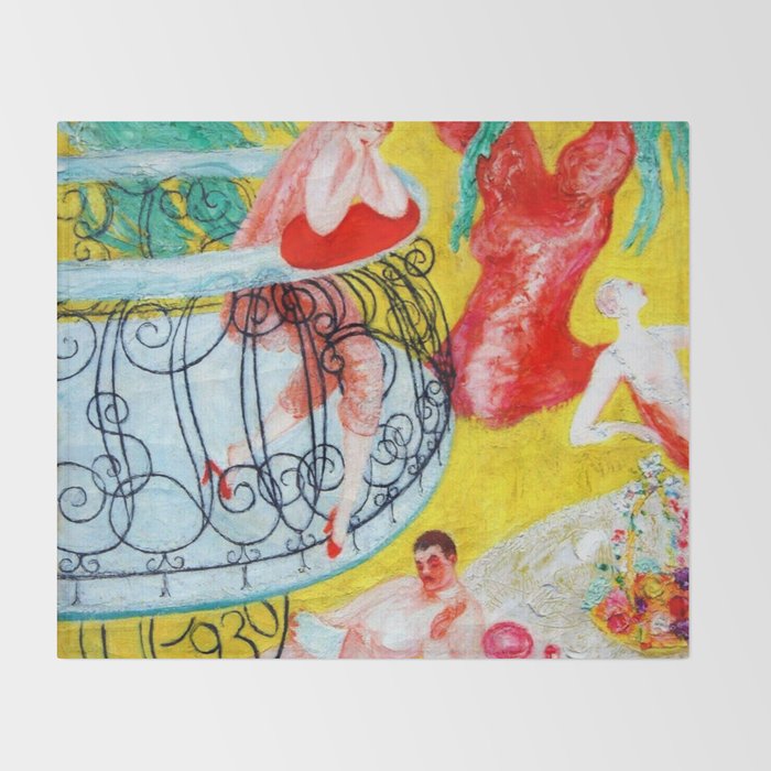 'Love Flight of a Pink Candy Heart' landscape painting by Florine Stettheimer Throw Blanket Gallery Image 2