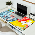 'Love Flight of a Pink Candy Heart' landscape painting by Florine Stettheimer Desk Mat Gallery Image 2