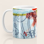 'Love Flight of a Pink Candy Heart' landscape painting by Florine Stettheimer Coffee Mug Gallery Image 3