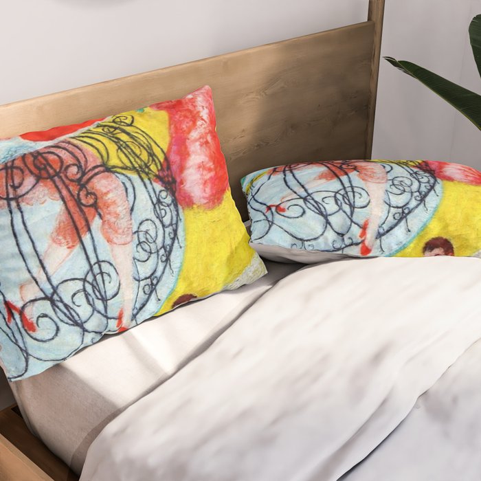 'Love Flight of a Pink Candy Heart' landscape painting by Florine Stettheimer Pillow Sham Gallery Image 2