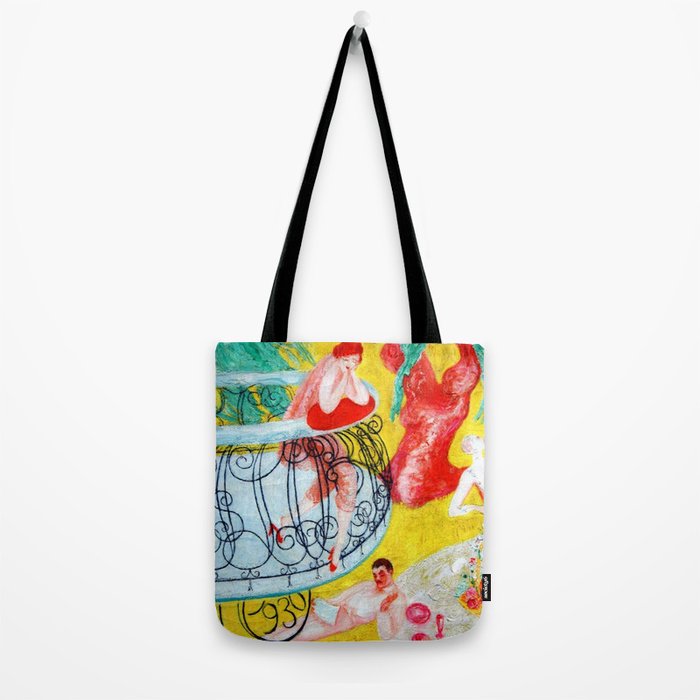 'Love Flight of a Pink Candy Heart' landscape painting by Florine Stettheimer Tote Bag Gallery Image 2